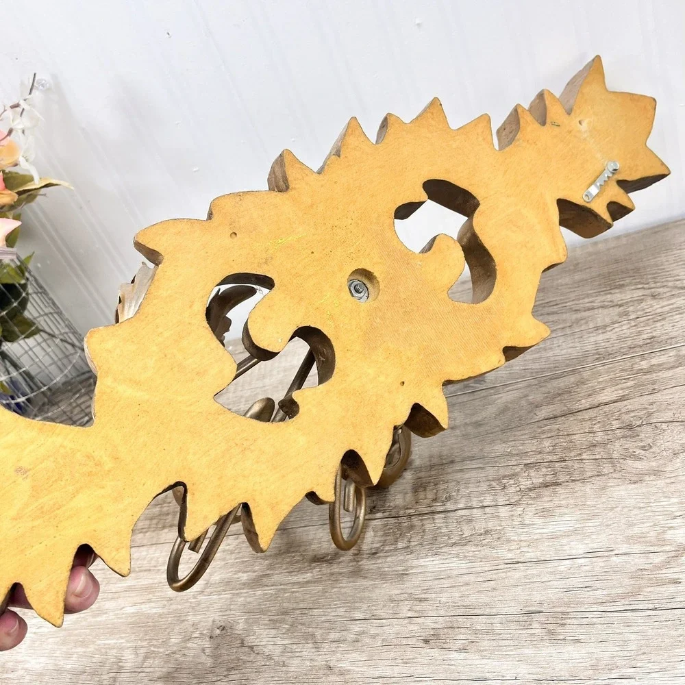 Vintage Gold Italian Wall Sconce: 3‎ Arm Acanthus Leaf Candle Holder